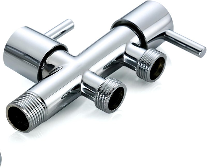 درافل صمام زاوية متعدد الوظائف من النحاس الأصفر من دورافيل مزود بمفتاح مزدوج وصنبور تحويل - Image 3